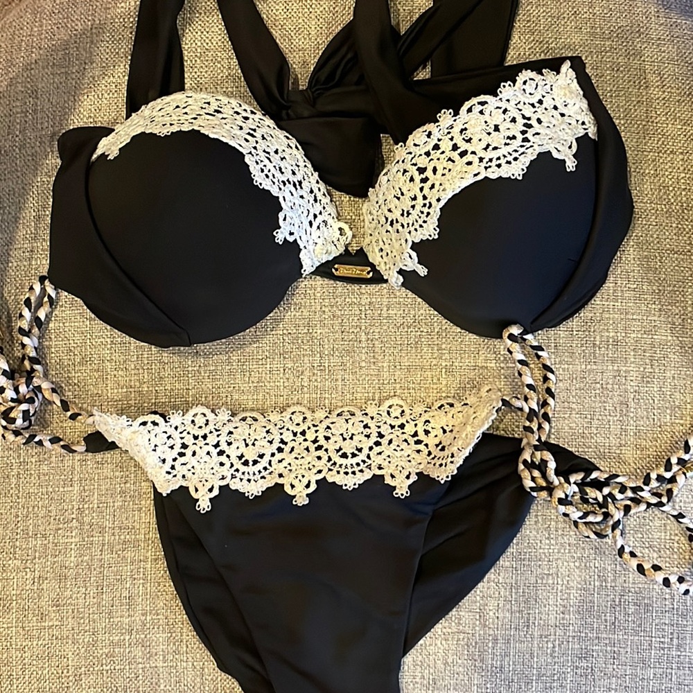 Beach bunny black and white push up set M XL